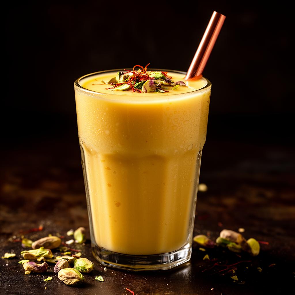 Saffron mango lassi.